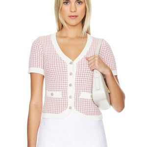Heartloom Pink and White Button-Up Blouse